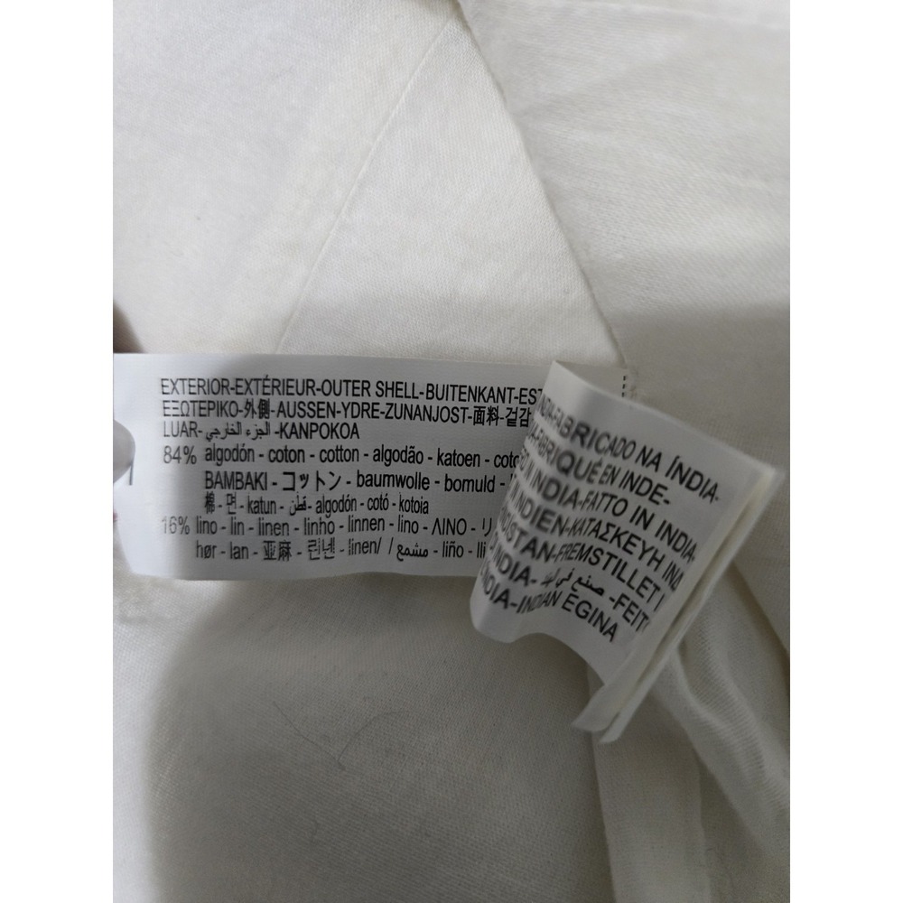 Zara Strapless Linen Blend Mini Dress With Flower Cream Size L EUC - Picture 6 of 9